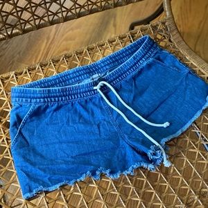 Aerie Swim Denim Beach Shorts Size Large